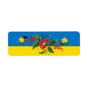 Das ukrainische Muster im Volksstil auf der Flagge