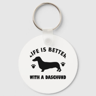 daschund dog design keychain