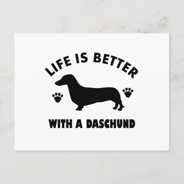 daschund dog design postcard (Front)