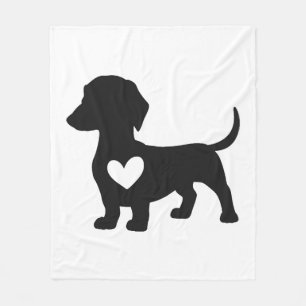 Daschund fleece blanket