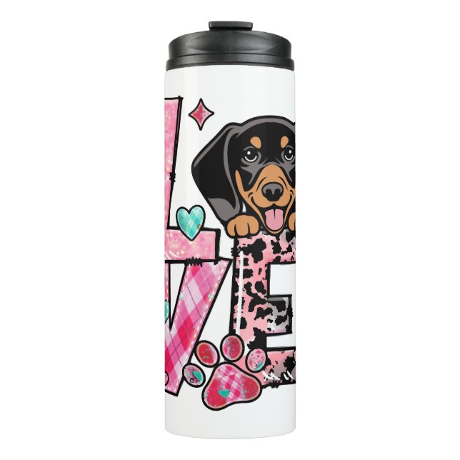 Daschund I Love My Dog Thermal Tumbler (Front)