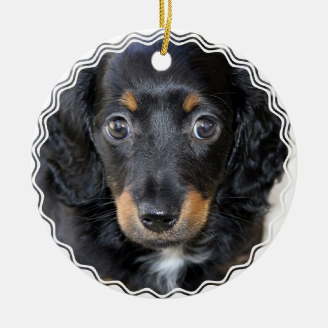 Daschund Puppy Dog Ornament (Front)