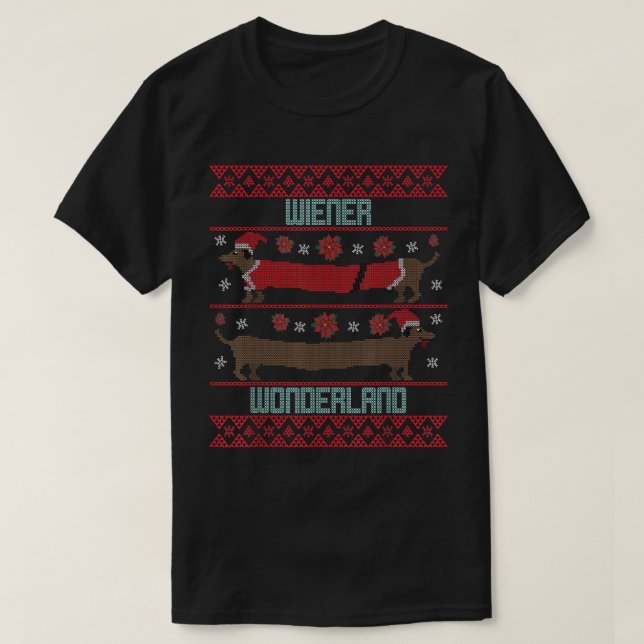 Daschund Sausage Dog Ugly Christmas Sweater Dog Mo (Design Front)