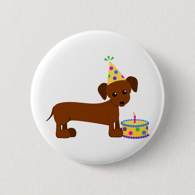 DaschundBDay 2 Inch Round Button (Front)