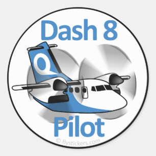 Dash 8 Pilot (Factory Livery) Classic Round Sticker