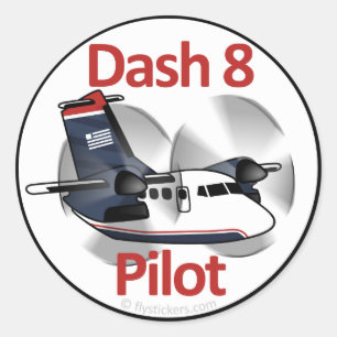 Dash 8 Pilot (USAir Express) Classic Round Sticker