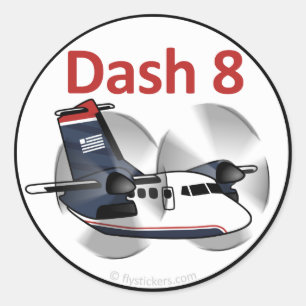 Dash 8 (USAir Express Livery) Classic Round Sticker