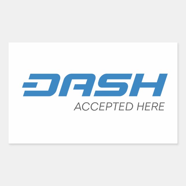 Dash Accepted Here Rectangle Stickers (Front)