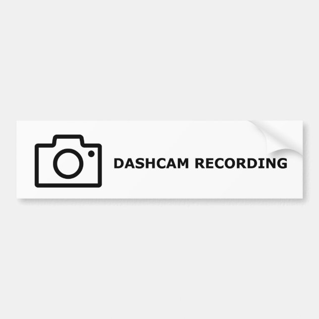 Dash Cam Recording Bumper Sticker (Front)