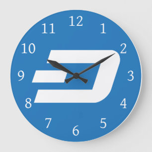 Dash Digital Cash Logo Symbol Crypto Wall Clock