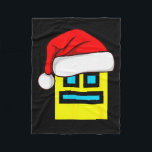 Dash Geometry Repeat Christmas Santa Hat Game Vide Fleece Blanket<br><div class="desc">Dash Geometry Repeat Christmas Santa Hat Game Video Gamer</div>