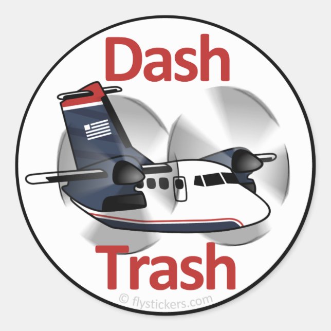 Dash Trash (USAir Express Livery) Classic Round Sticker (Front)