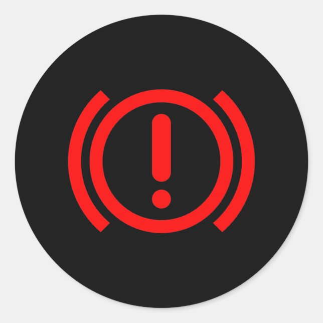 Dashboard Brake Warning Light Classic Round Sticker (Front)
