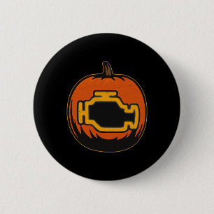 Dashboard Car Check Engine Funny Pumpkin Halloween 2 Inch Round Button