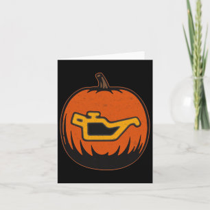 Dashboard Car Oil Problem Light Funny Pumpkin Hall Card