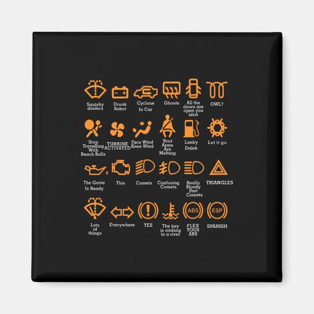 Dashboard Icons Coffee Mug Car Guy Car Lover Mecha Magnet (Front)