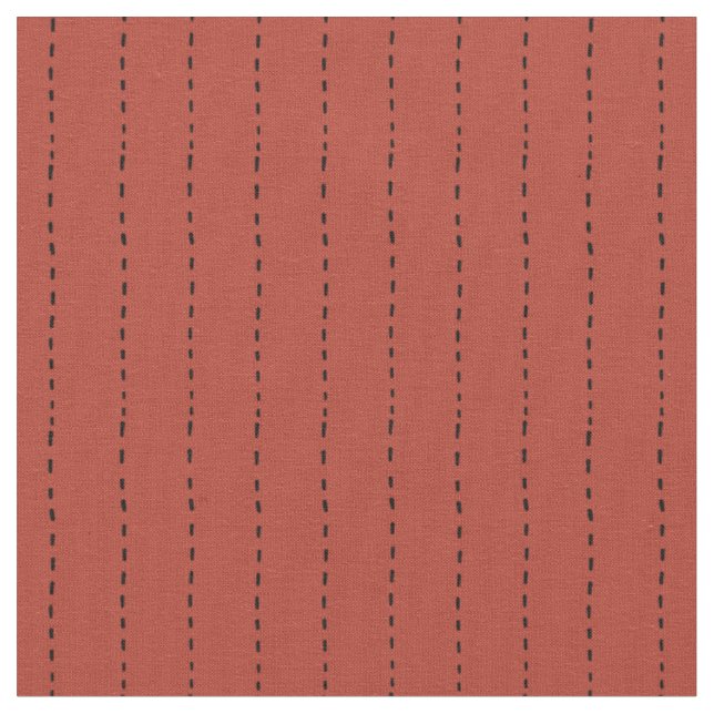 Dashed Lines on Grey Red Fabric (Close Up)