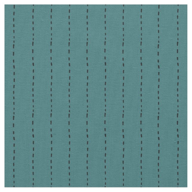 Dashed Lines on Teal Fabric (Close Up)