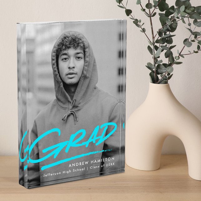 Dashed Turquoise Graduation Photo Block (Creator Uploaded)