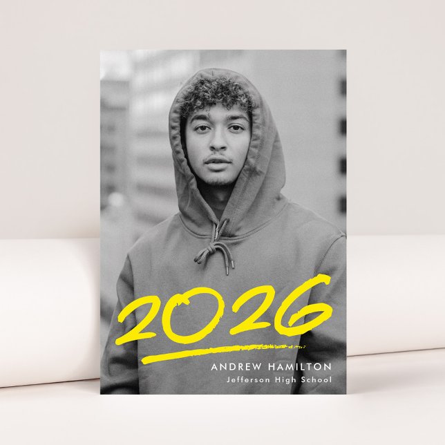 Dashed Yellow Class of 2023 Photo Graduation Announcement (Creator Uploaded)