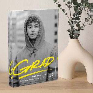 Dashed Yellow Graduation Photo Block