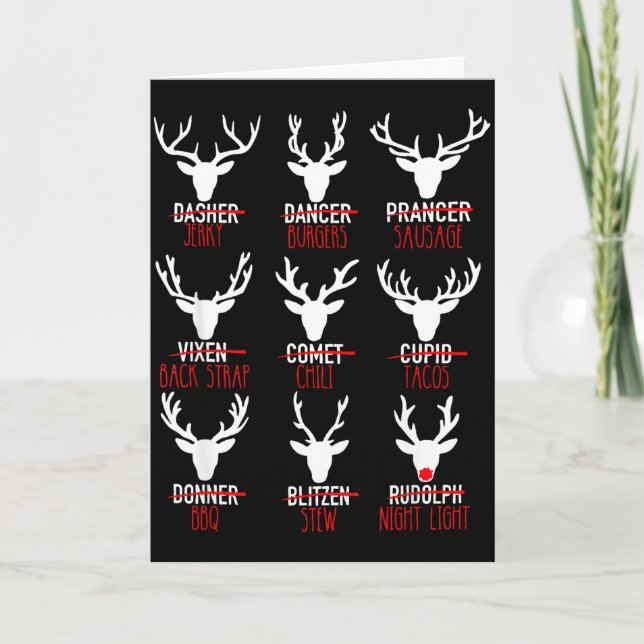 Dasher Dancer Prancer &amp; Bourbon Christmas Holi Card (Front)