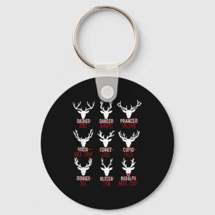Dasher Dancer Prancer & Bourbon Christmas Holi Keychain