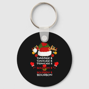 Dasher Dancer Prancer & Bourbon Christmas Holi Keychain