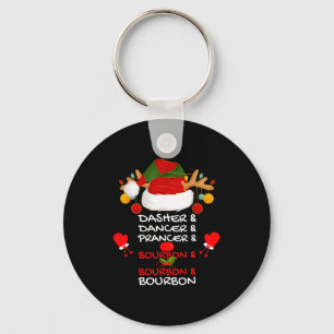 Dasher Dancer Prancer & Bourbon Christmas Holi Keychain