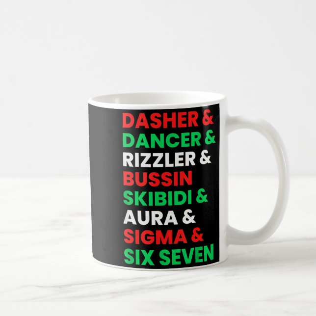 Dasher Dancer Prancer &amp; Rizzler 67 Funny Kids  Coffee Mug (Right)