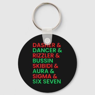 Dasher Dancer Prancer & Rizzler 67 Funny Kids Keychain