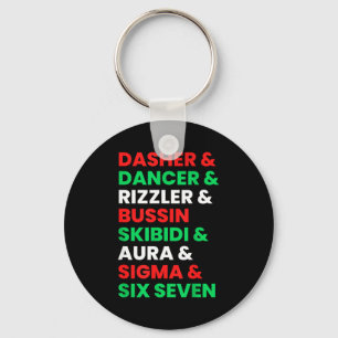 Dasher Dancer Prancer &amp; Rizzler 67 Funny Kids  Keychain