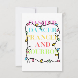 Dasher Dancer Prancer and Bourbon Thank You Card