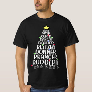 Dasher Dancer Prancer Funny Reindeer Names T-Shirt