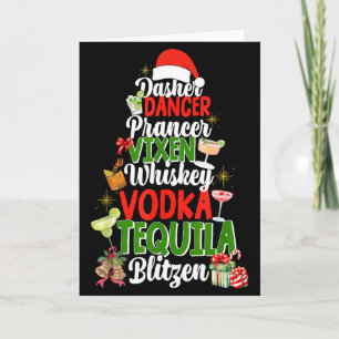 Dasher Dancer Prancer Vixen Moscato Vodka Tequila  Card