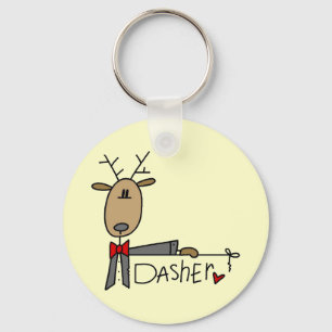 Dasher Reindeer Christmas T-shirts and Gifts Keychain