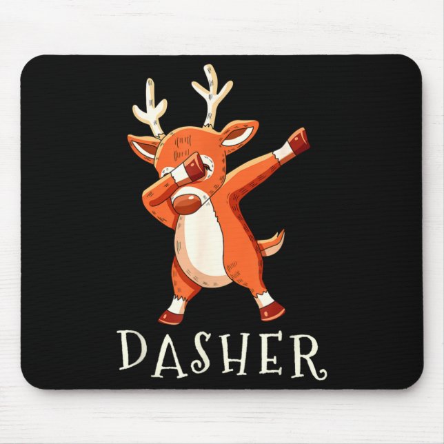 Dasher Santas Reindeers Family Matching Outfit Chr Mouse Pad (Front)