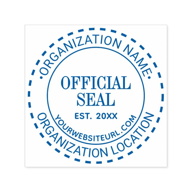 Dashes Generic Official Seal Name Loc URL Est Self-inking Stamp (Design)