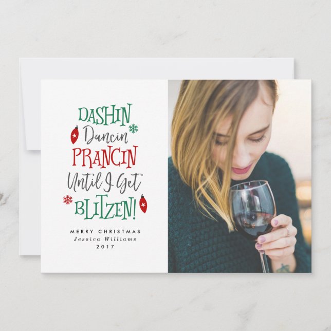 Dashin Dancin Prancin Funny Cartes de Noël (Devant)