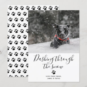 Dashing à travers la carte de Noël de chien de com