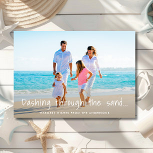 Dashing À Travers La Carte De Vacances Photo Sand 