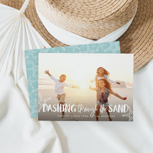 Dashing à travers le sable   Carte photo de vacanc