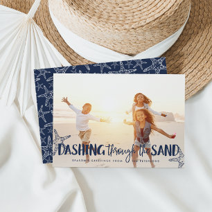Dashing à travers le sable   Carte photo de vacanc