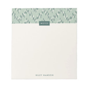 Dashing Boho Ikat Zig Zag Pattern Notepad - Teal