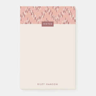 Dashing Boho Ikat Zig Zag Pattern Post-It - Red Post-it Notes