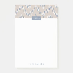 Dashing Boho Ikat Zig Zag Pattern Post-It - Taupe Notes