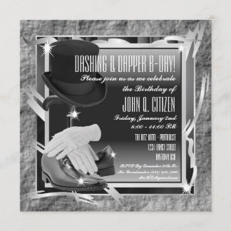 Dashing Custom 5.25 X 5.25 Invitations - Argent