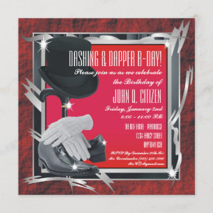 Dashing Custom 5.25 X 5.25 Invitations - Rouge