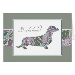 Dashing Dachshund in Sage Blush Garden Pattern,