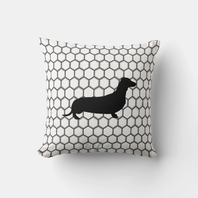 Dashing Dachshund Throw Pillow (Front)
